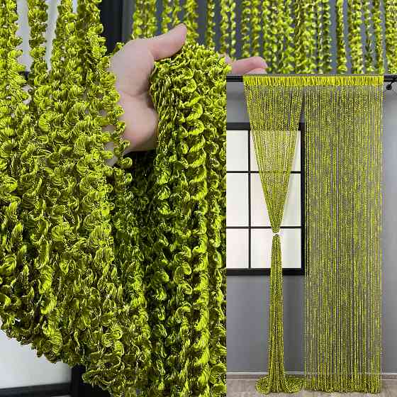 Шторы-нити спираль с люрексом Оливковый 300х300см 1 шт (61-073) Киев