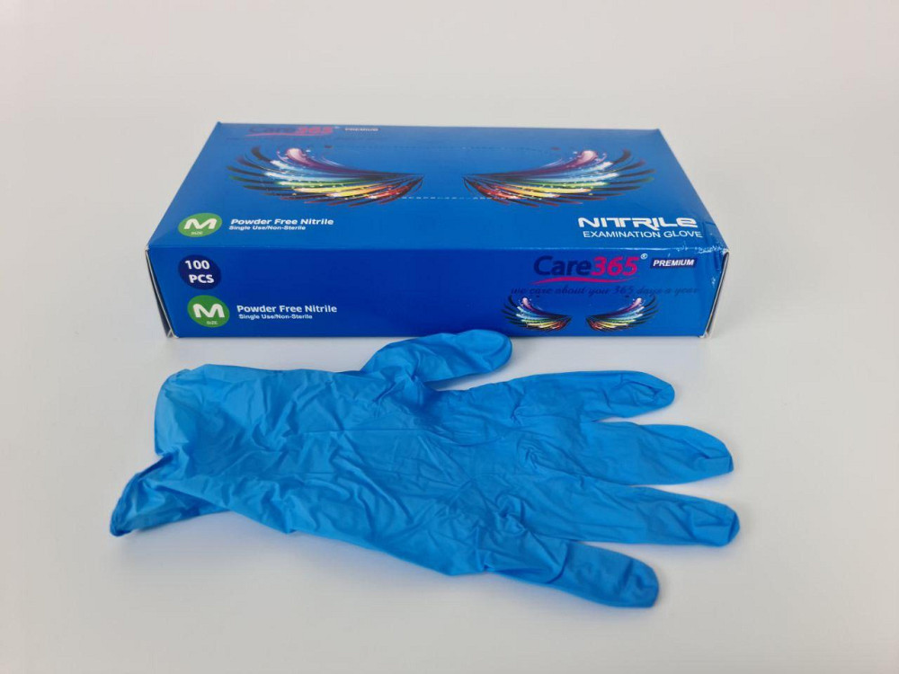 Рукавички Нітрил Синій (100 шт.) M (1 пачка) Харків - фото 2