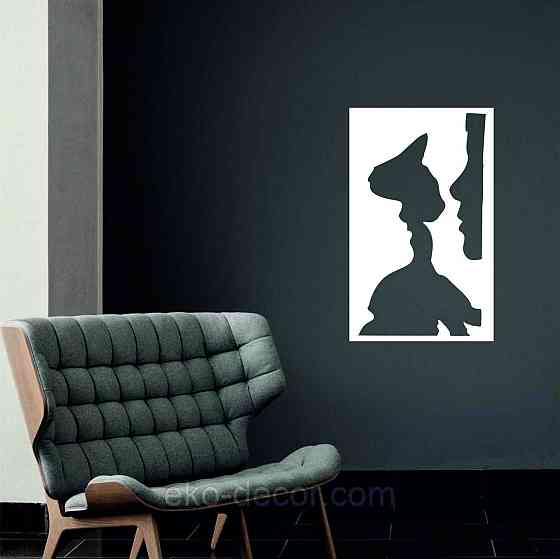 Декоративное настенное Панно «Силуэт», Декор на стену 90*55 см, Белый Киев