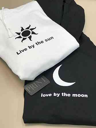 Парные теплые толстовки для влюбленных LIVE BY THE SUN \ LOVE BY THE MOON Черновцы