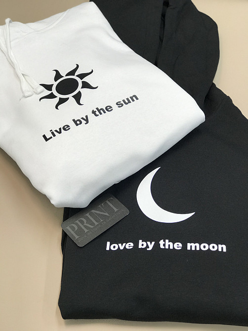 Парні теплі толстовки для закоханих LIVE BY THE SUN/LOVE BY THE MOON Чернівці - фото 1