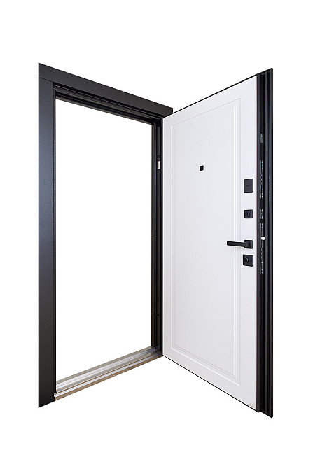 Входная дверь Abwehr Megapolis MG3 Rain 516/517 Черная шагрень + Белый супермат 860*2050 мм Киев - изображение 3