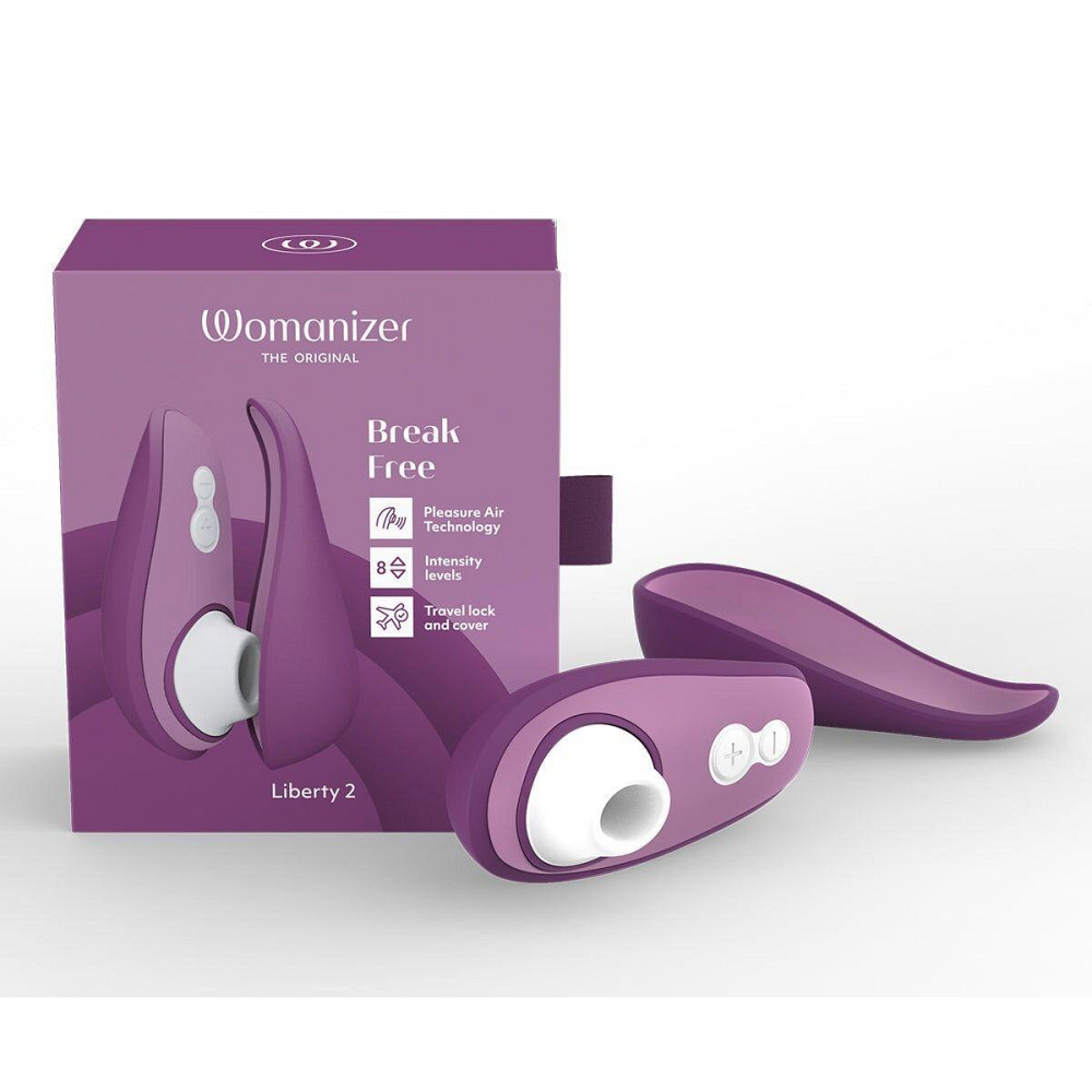 Вакуумний кліторальний стимулятор Womanizer Liberty 2 Purple, 8 режимів, магнітна кришечка Sex Aura Київ - фото 9