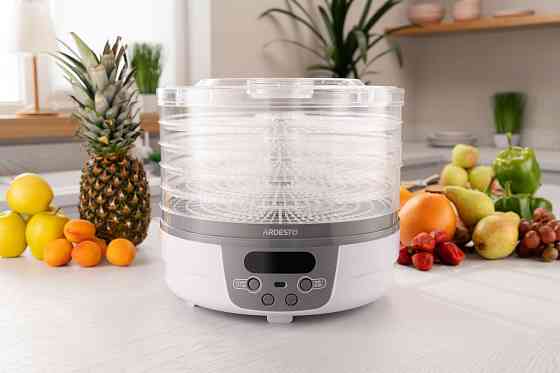 Сушарка для продуктів ARDESTO FDB-5321T, 250Вт, піддонів -5x3см, діаметр-32см, макс-70°С, таймер, електр. управління, пластик , білий Київ