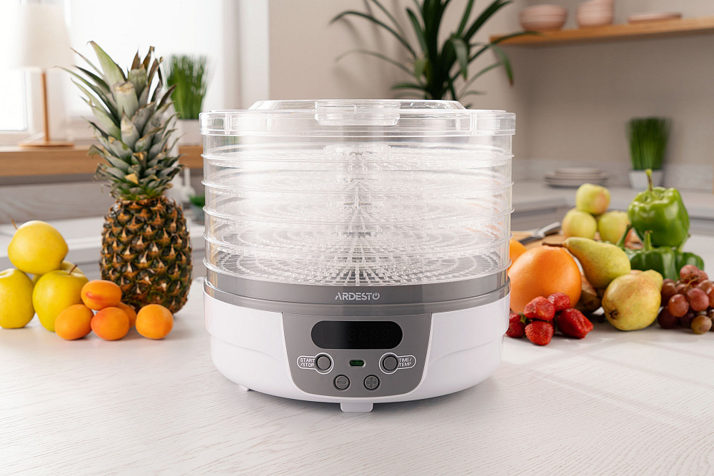 Сушарка для продуктів ARDESTO FDB-5321T, 250Вт, піддонів -5x3см, діаметр-32см, макс-70°С, таймер, електр. управління, пластик , білий Киев - изображение 3