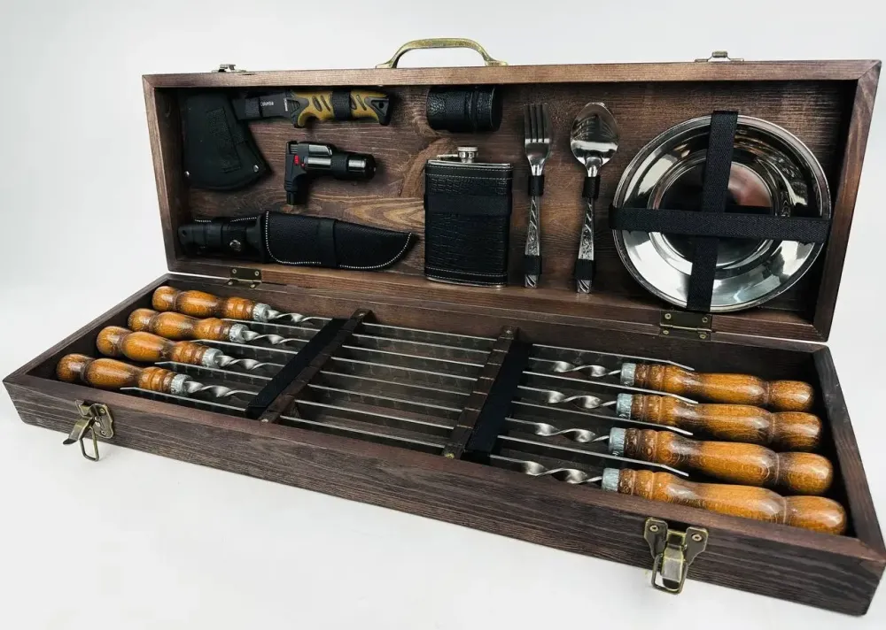 Набори шампурів, Набір шампурів у кейсі "Пікнік Класик" Шампури, вертіла Тернопіль - фото 5