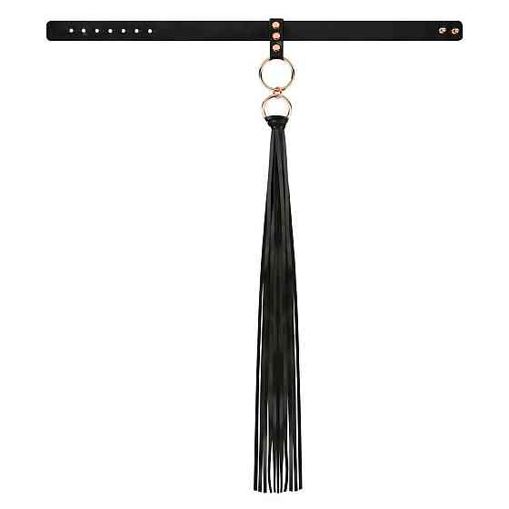 Ошейник с флоггером Rosy Gold - Collar with Flogger - Black Sex Aura Киев