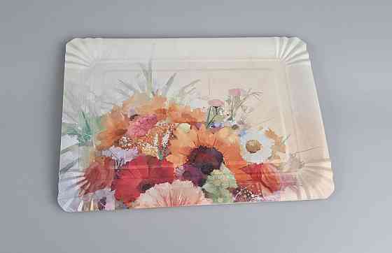 Тарілки святкові паперові 15 * 22 см "No 4" майоріли (1 пачка) Харків