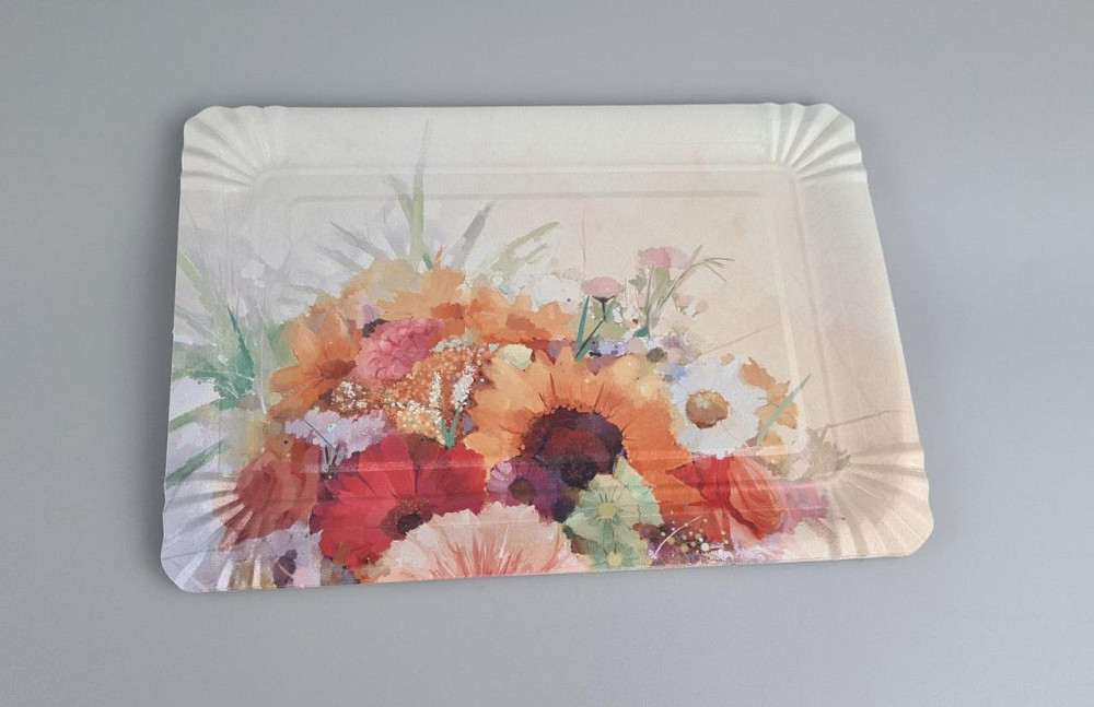 Тарілки святкові паперові 15 * 22 см "No 4" майоріли (1 пачка) Харків - фото 1