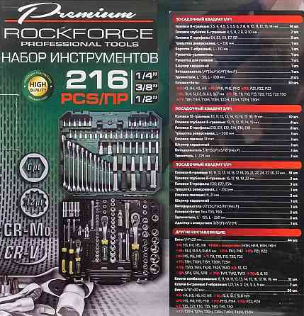 Набір інструментів 216пр. 1/4" 3/8" 1/2" (6гр,12гр) Rockforce RF-38841 Premium Одеса
