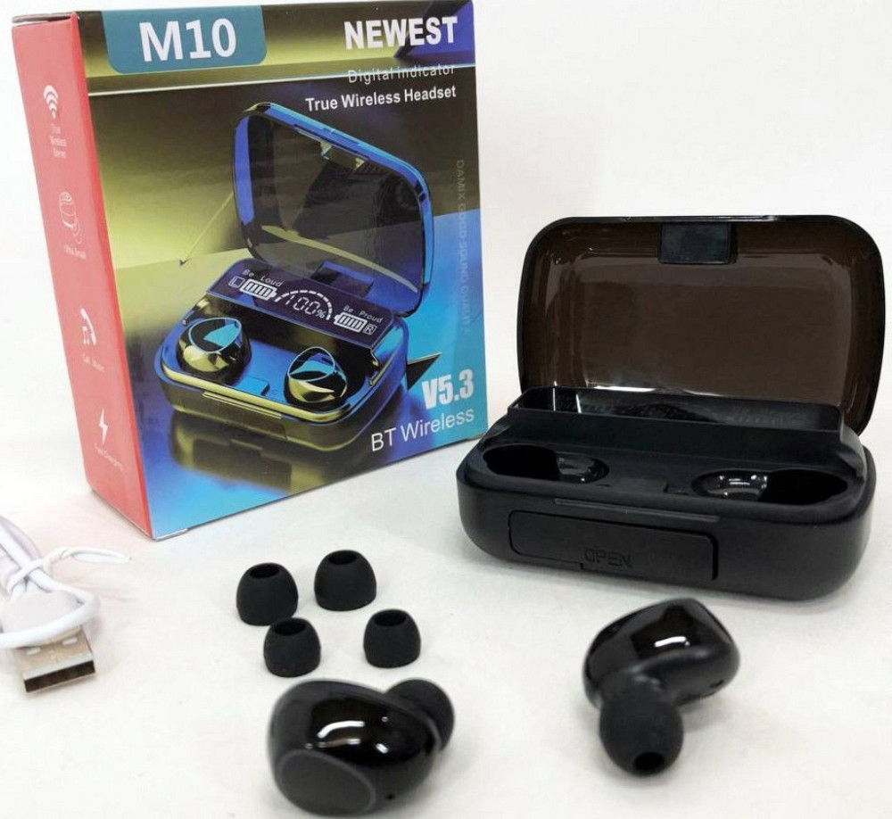 Беспроводные наушники M10 с микрофоном и док станцией-кейсом. Киев - изображение 5