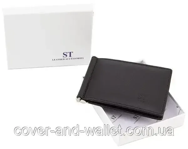 Кожаный зажим для денег и карточек на магните ST Leather 453 Киев - изображение 8