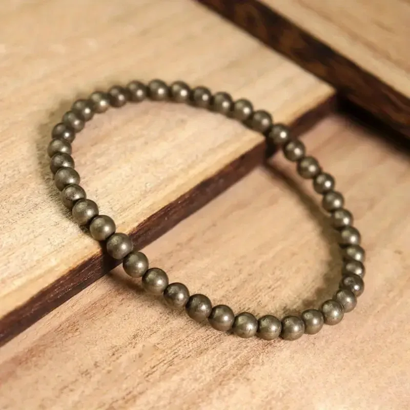 Натуральный браслет из пирита 6 мм – энергетический браслет, талисман удачи, денег и защиты Киев - изображение 3