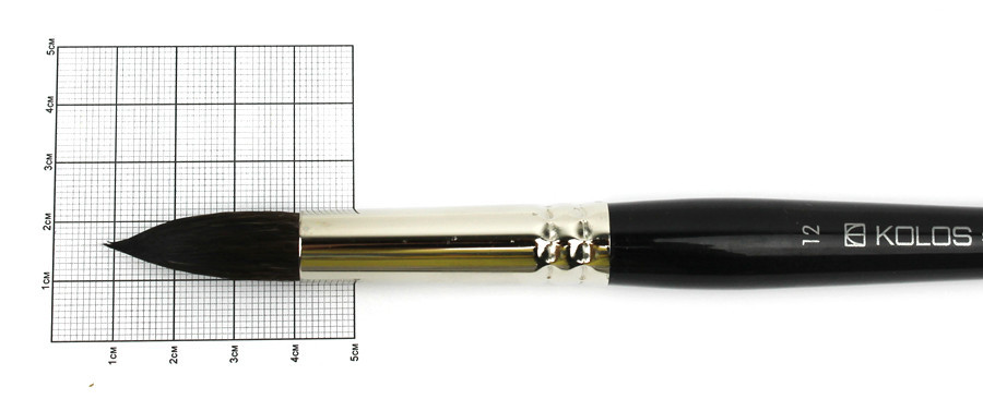 Пензель білка кругла Classic 3049R №12 коротка ручка KOLOS Київ - фото 2