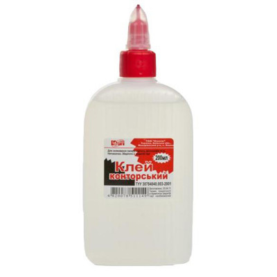 Клей КіП конторський полімерний 200 мл з суперковпачком (GLUE-KIP-KONT-200ML) Вінниця - фото 1