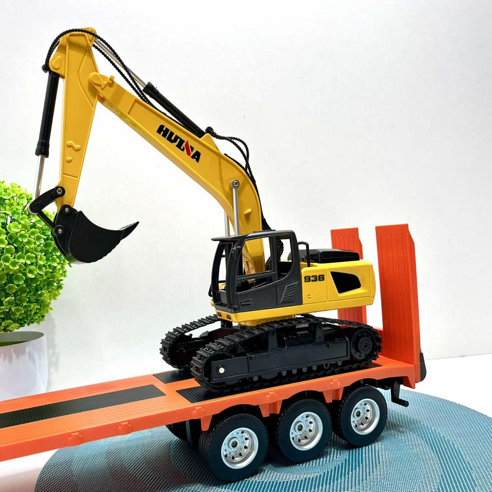 Набір машин будтехніка Huina Екскаватор та Вантажівка для перевезення техніки на радіокеруванні (1319) Чернігів - фото 9