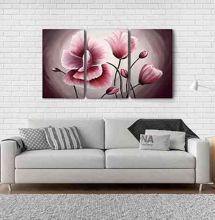 Модульна картина Абстракція Квіти Аrt-158_3А Київ