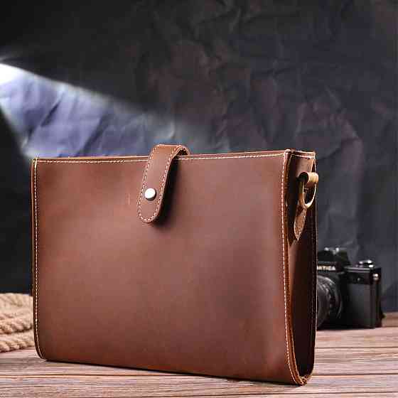 Вінтажна сумка жіноча з натуральної шкіри 21301 Vintage Коричнева Київ