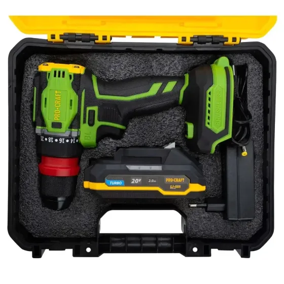 Безщітковий акумуляторний шуруповерт Procraft PA18Pro в кейсі універсальний акумуляторний шуруповерт 1 батарея 2А·год 20В Львів