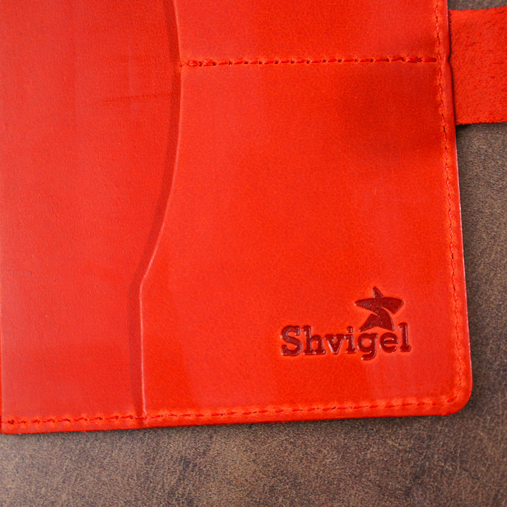 Стильний матовий шкіряний тревел-кейс Shvigel 16519 Червоний Київ - фото 8