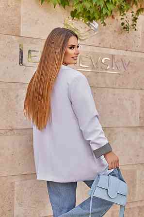 Жіночий базовий піджак на підкладці з манжетами Lavita Батал 54-56, Білий Київ