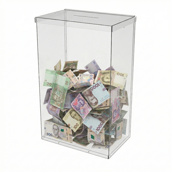 Ящик EKOSTAR без замка для пожертвований и сбора денег 280x200x500. Объем 28 литров Киев