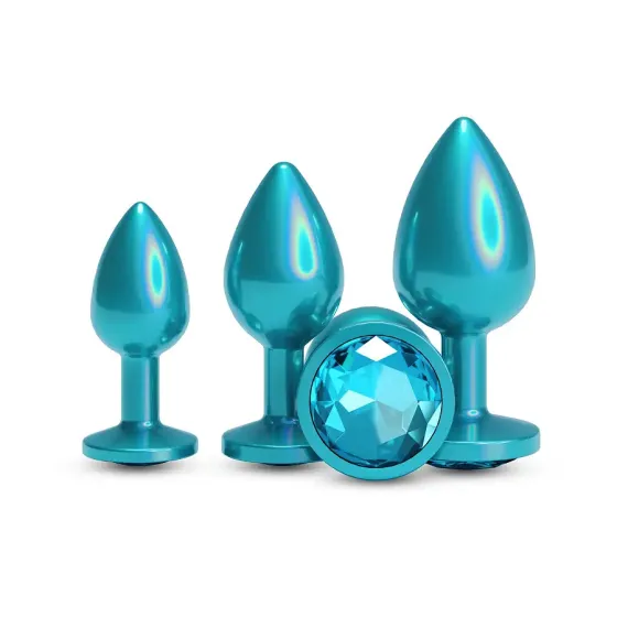 Набір анальних пробок NS Novelties Rear Assets - Trainer Kit - Iridescent Teal - Teal Gem Львів