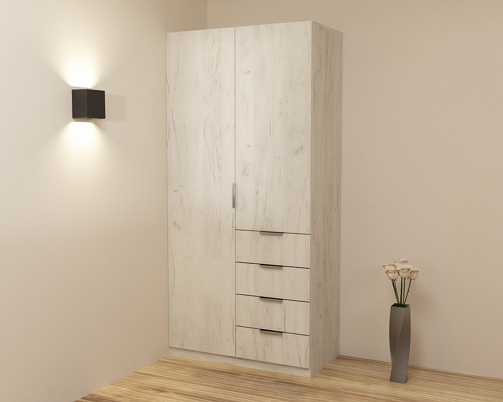 Шафа Крістал 1, Дуб Крафт Білий, 1000х520х2100 Львів - фото 2