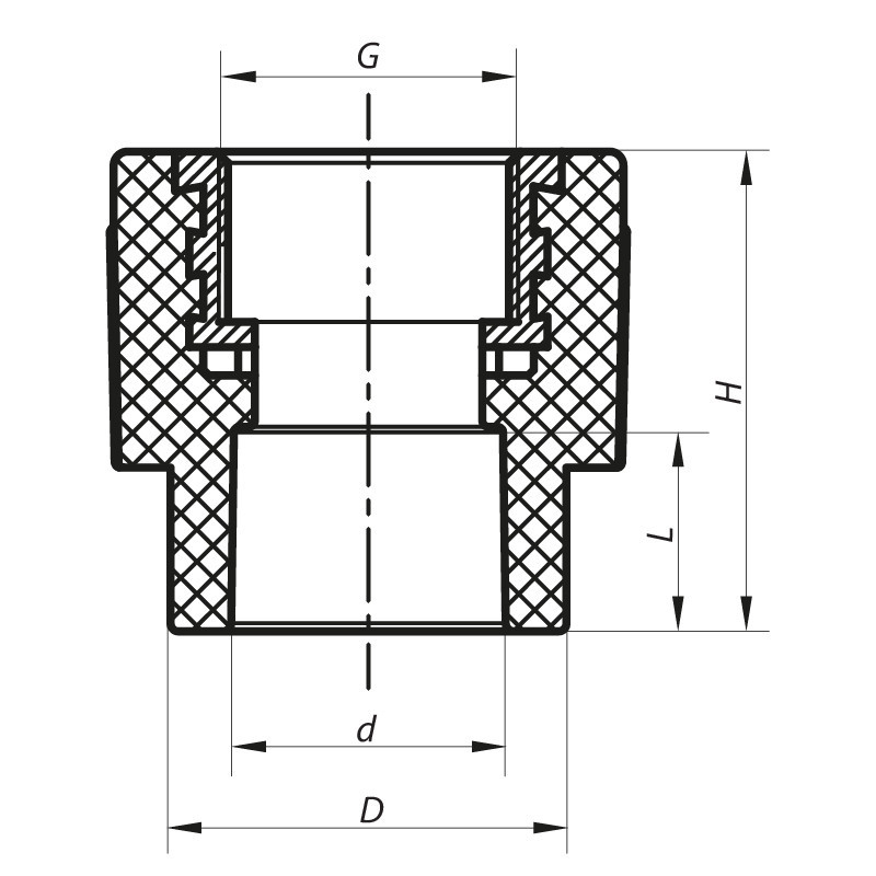Соединительная муфта ВР 20x3/4F PPR Koer K0086.PRO (KP0104) Киев - изображение 2