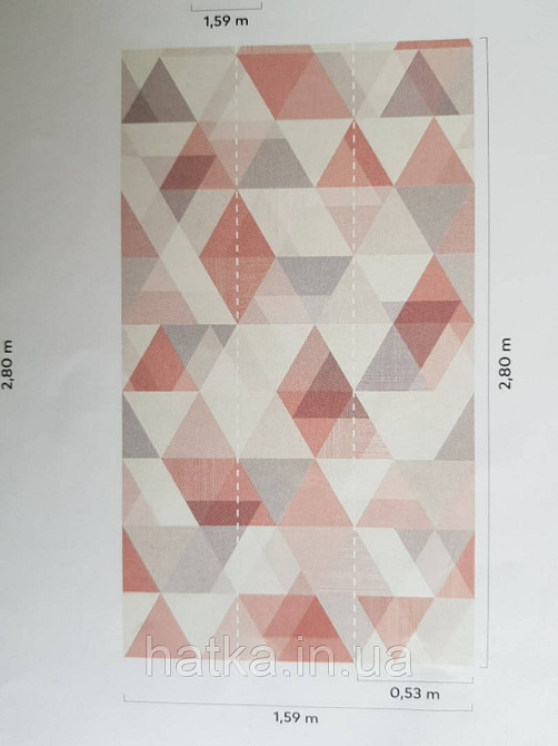 Шпалери вінілові Grandeco One roll one motif 2 IW2402 панно 3д геометрія квадрати ромби рожеві білі бузкові Київ - фото 2