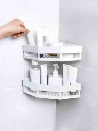 Полиця пластикова для ванної кімнати та душа кутова 26*19*6см біла Вінниця