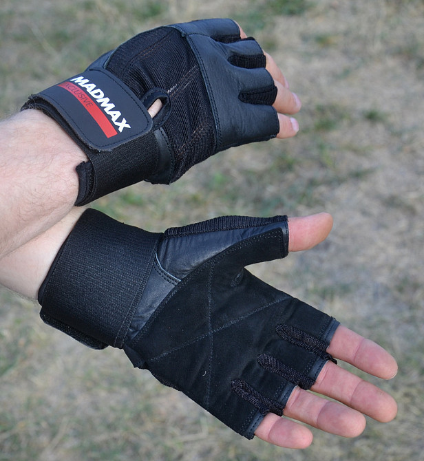 Рукавички для фітнесу MadMax MFG-269 Professional Exclusive Black S Киев - изображение 7