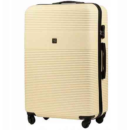 Валіза пластикова WINGS 5398 велика 75 см молочно-біла Київ