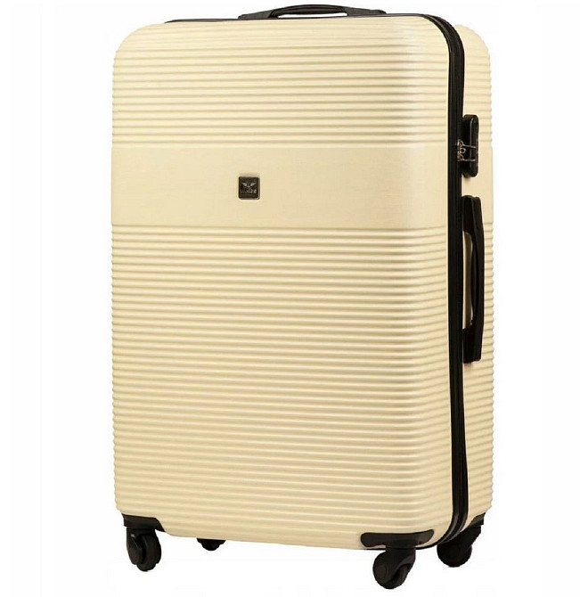 Валіза пластикова WINGS 5398 велика 75 см молочно-біла Київ - фото 6