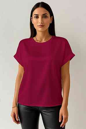 Жіноча футболка з шовку Бордовий XL/2XL Харків