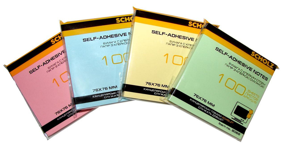 Папір для нотаток 76*76 100л кольоровий "Scholz" 8068-21SCH асорт., шт Київ - фото 1