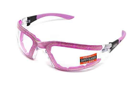 Окуляри захисні з ущільнювачем Global Vision Ruthless Purple (clear) Anti-Fog, прозорі в фіолетовій оправі Запорожье