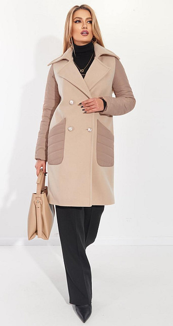 Комбіноване пальто куртка (46) Київ - фото 4