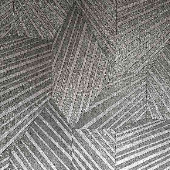 Шпалери метрові вінілові на флізелін дизайнерські Erismann Elle геометрія абстракція смуги сріблом на чорному Київ