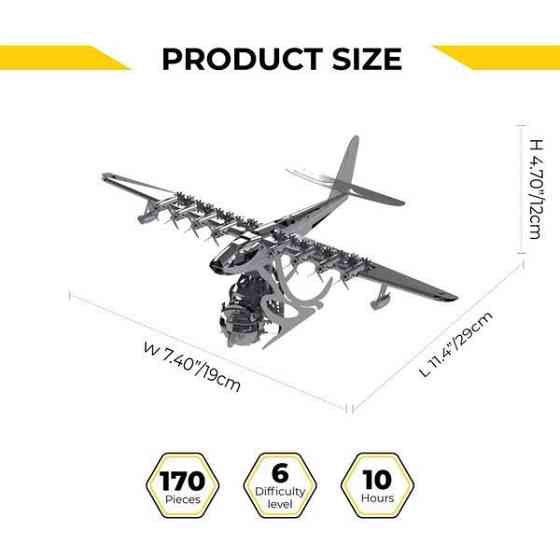 Колекцiйна модель-конструктор Metal Time Celestial Hercules Spruce Goose H-4 Aircraft Літак механічний (MT100) Харьков