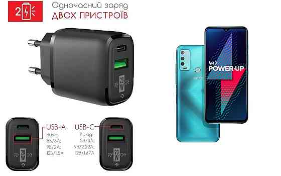 Сетевое зарядное устройство для Wiko Power U30, 20W 3A, Quick Charge 3.0 Киев