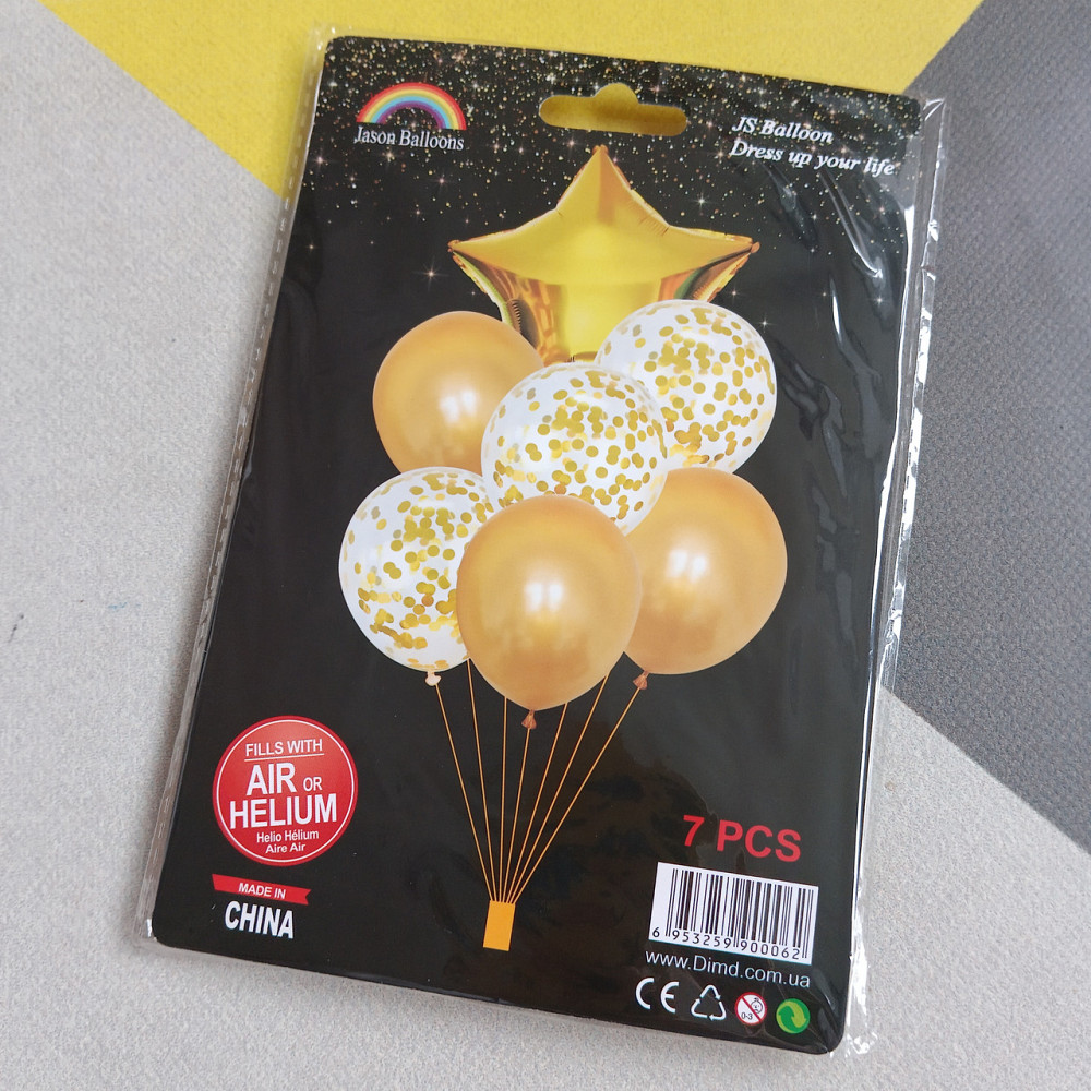 Набор воздушных шаров золото 7шт. Киев - изображение 1