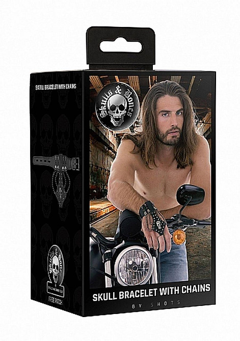 Браслет Skulls and Bones - Bracelet with Skulls and Chains - Black Sex Aura Київ - фото 3