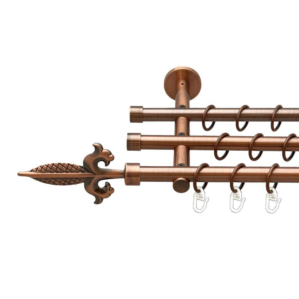 Карниз Orvit Генуя металевий трирядний циліндр (20 см) гладка труба кільце металеве Мідь 16\16\16 мм 240 см Львов - изображение 1