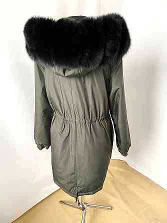 Парка женская мех песца Хаки р56 75см Харьков