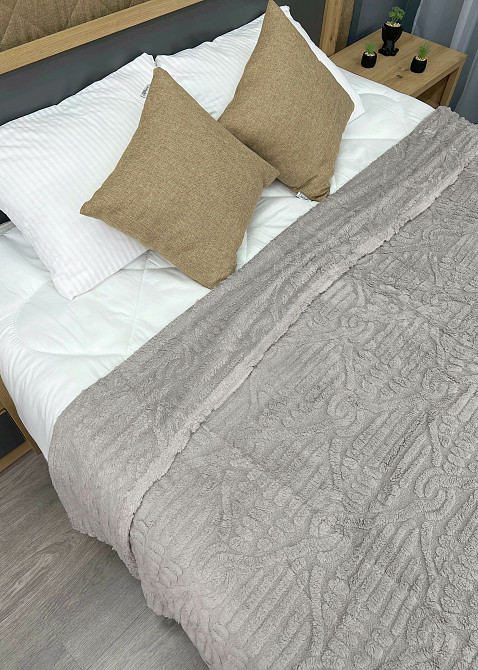 Плед 200х230 см (+-10см) "Косичка" колір сірий (87-341) Київ - фото 2