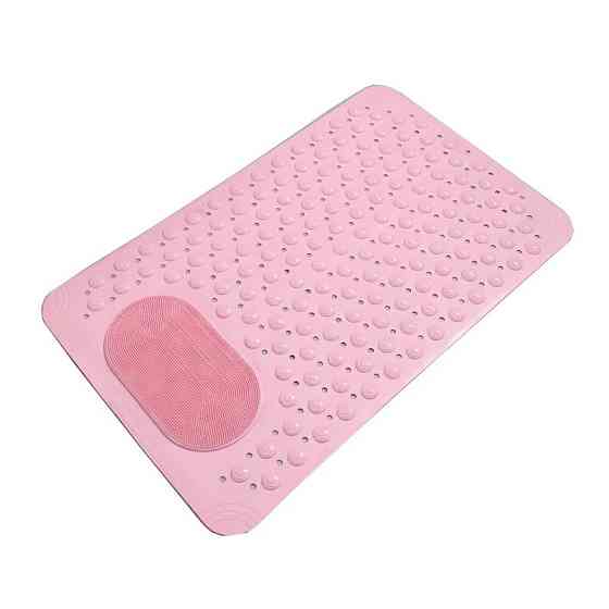 Коврик атискользящий для ванной комнаты и душа,массажный для ног силиконовый с присосками, розовый 36.5х69 см Каменец-Подольский
