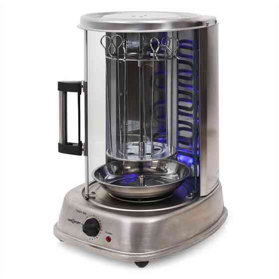 Вертикальный гриль Kebap Master Pro 1500 Вт из нержавеющей стали с набором шампуров (Германия, читать Ровно