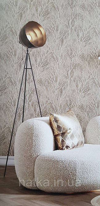 Обои виниловые на флизелине горячего тиснения Sintra Atmosphere метровые деревья ветки коричневые беж 512036 Киев - изображение 1