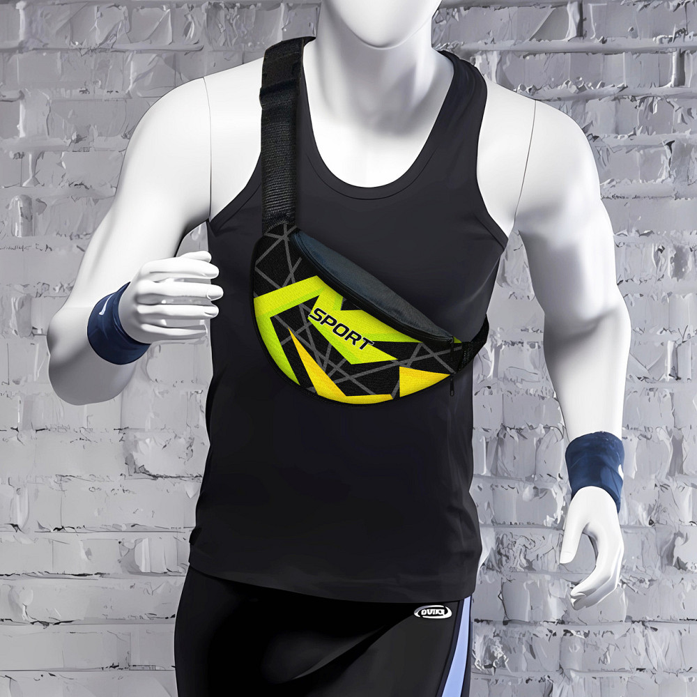 Сумка-бананка Sport чоловіча/жіноча спортивна 32×16 см з розширювачем поясна сумка або сумка через плече (3753) Київ - фото 1